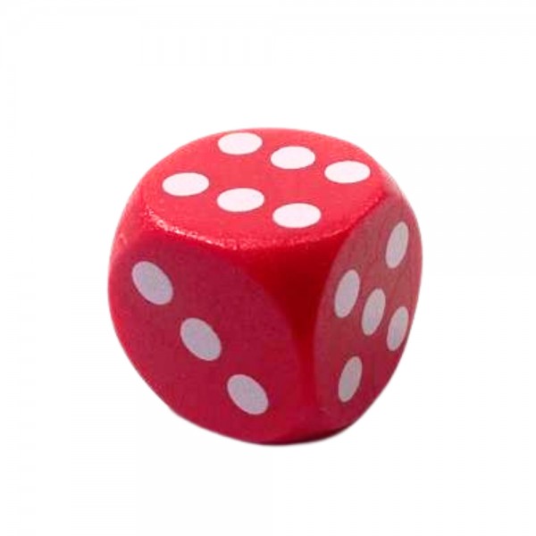 DADO 6 LADOS VERMELHO PLÁSTICO - 20x20x20 mm