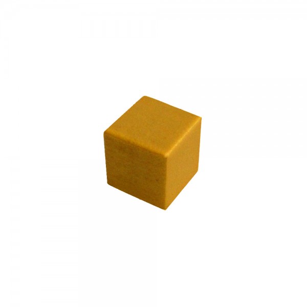 CUBO LISO MADEIRA METALIZADO DOURADO - 9x9x9 mm