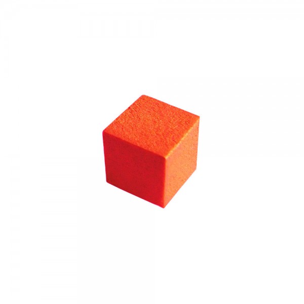 CUBO LISO MADEIRA LARANJA - 9x9x9 mm