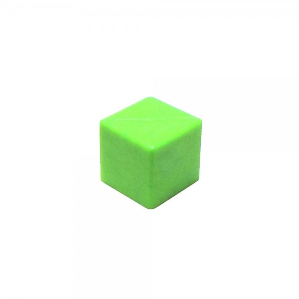 CUBO LISO PLÁSTICO FECHADO VERDE LIMÃO - 10x10x10 mm