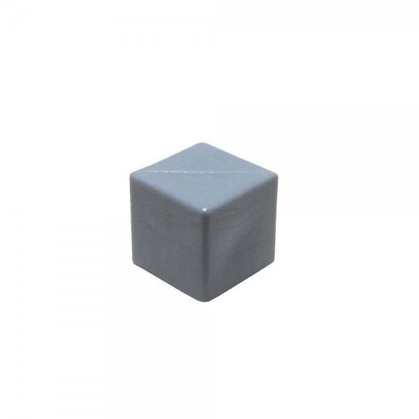 CUBO LISO PLÁSTICO FECHADO CINZA - 10x10x10 mm