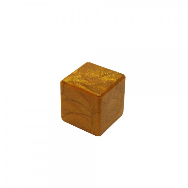 CUBO LISO PLÁSTICO FECHADO MÁRMORE DOURADO - 10x10x10 mm