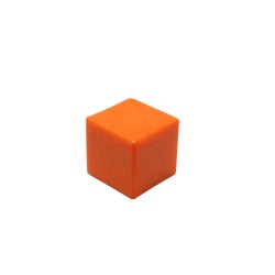 CUBO LISO PLÁSTICO FECHADO LARANJA - 10x10x10 mm
