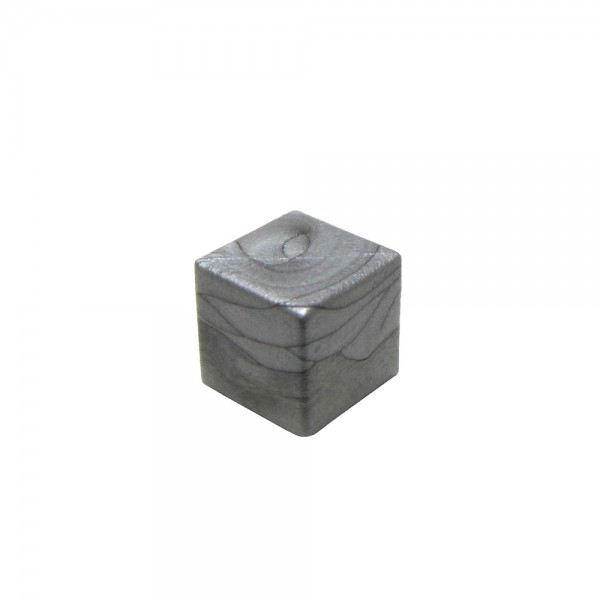 CUBO LISO PLÁSTICO FECHADO MÁRMORE PRATA - 10x10x10 mm