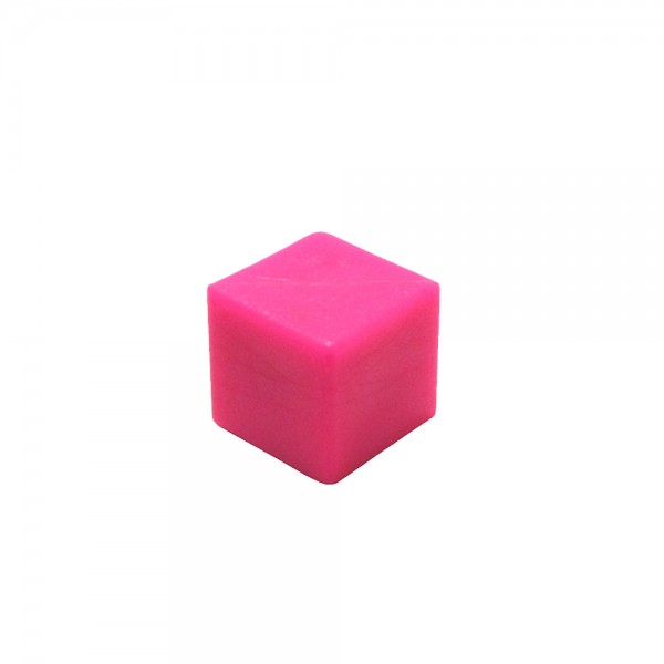 CUBO LISO PLÁSTICO FECHADO ROSA - 10x10x10 mm