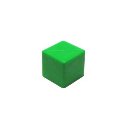 CUBO LISO PLÁSTICO FECHADO VERDE CLARO - 10x10x10 mm