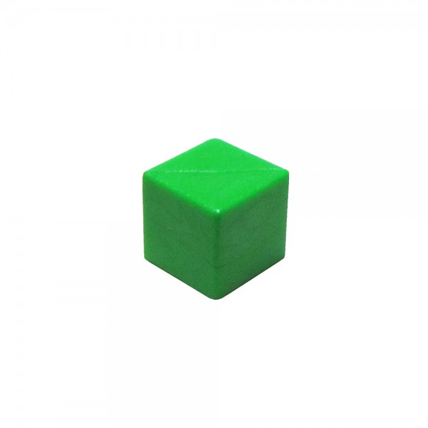 CUBO LISO PLÁSTICO FECHADO VERDE CLARO- 10x10x10 mm