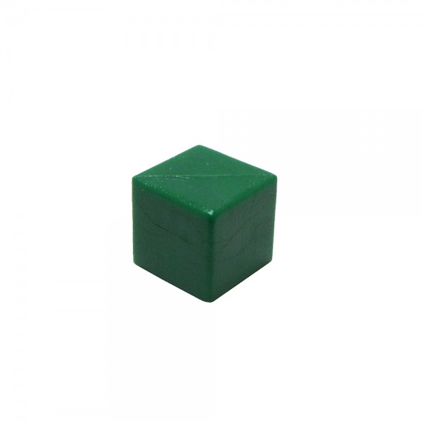 CUBO LISO PLÁSTICO FECHADO VERDE - 10x10x10 mm