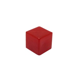 CUBO LISO PLÁSTICO FECHADO VERMELHO - 10x10x10 mm