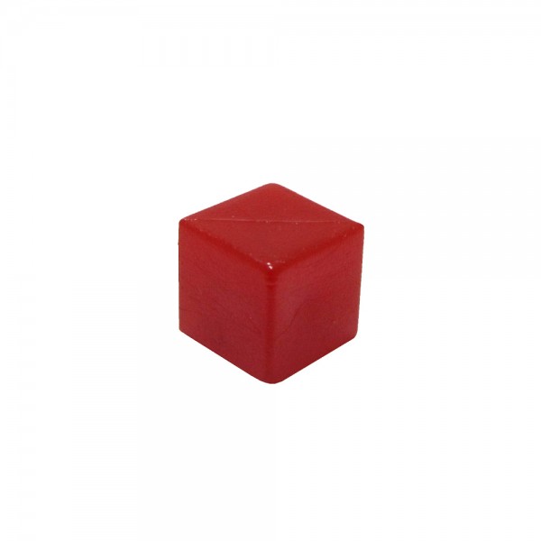 CUBO LISO PLÁSTICO FECHADO VERMELHO - 10x10x10 mm