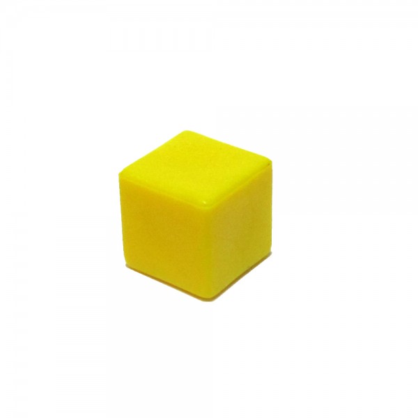 CUBO LISO PLÁSTICO FECHADO AMARELO - 10x10x10 mm