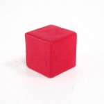 CUBO LISO PLÁSTICO TRANSLÚCIDO VERMELHO - 10x10x10 mm