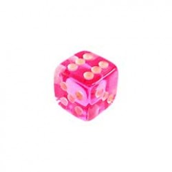 DADO 6 LADOS ROSA TRANSLÚCIDO - 10x10x10 mm