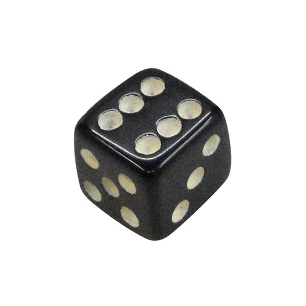 DADO 6 LADOS PRETO - 16x16x16 mm