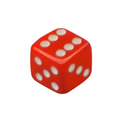 DADO 6 LADOS VERMELHO - 16x16x16 mm