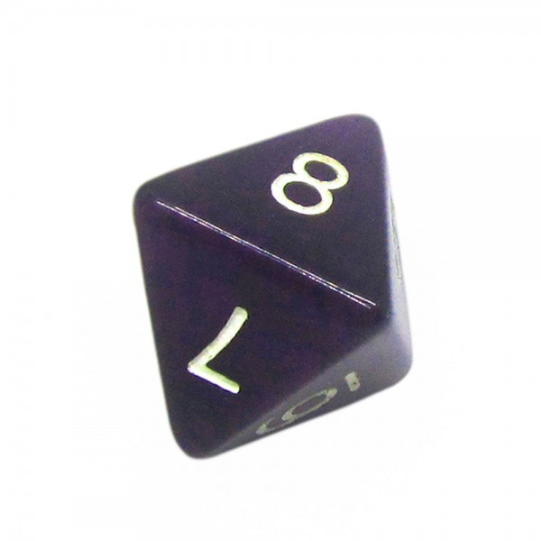 DADO RPG 8 LADOS ROXO PEROLADO - 18x22 mm