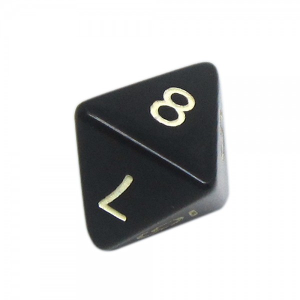 DADO RPG 8 LADOS PRETO - 18x22 mm