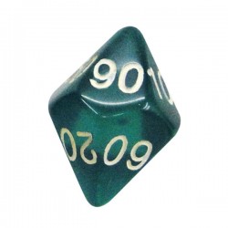 DADO RPG PORCENTAGENS 10 LADOS VERDE TRANSLÚCIDO - 22x23 mm 