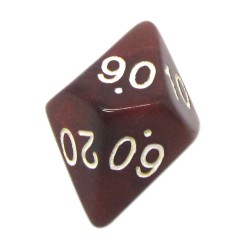 DADO RPG PORCENTAGENS 10 LADOS VINHO PEROLADO - 22x23 mm