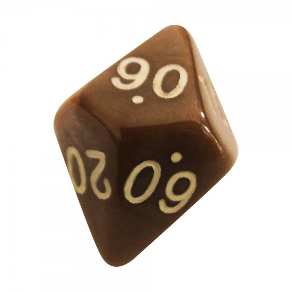 DADO RPG PORCENTAGENS 10 LADOS CARAMELO - 22x23 mm