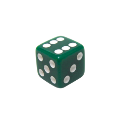 DADO 6 LADOS VERDE - 14x14x14 mm
