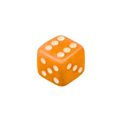 DADO 6 LADOS LARANJA - 12x12x12 mm