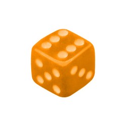 DADO 6 LADOS LARANJA - 16x16x16 mm