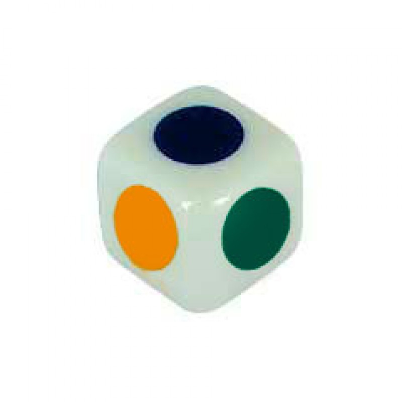 Peões de jogo coloridos de peças de tabuleiro com um dado de seis