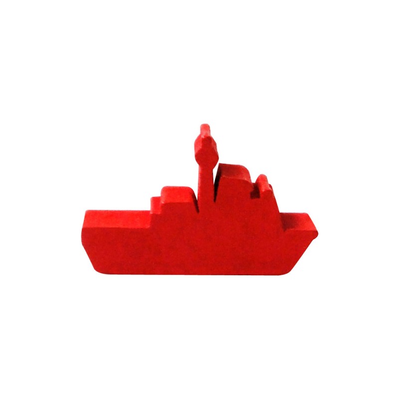 NAVIO DE GUERRA (mod.1) VERMELHO - 32x19x9 mm