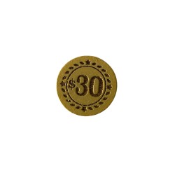 MOEDA MADEIRA DOURADA - 20x3 mm