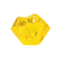 PEDRA PRECIOSA PLÁSTICO AMARELO TRANSLÚCIDO - 25x20 mm