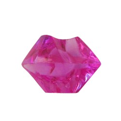 PEDRA PRECIOSA PLÁSTICO ROSA ESCURO TRANSLÚCIDO - 25x20 mm