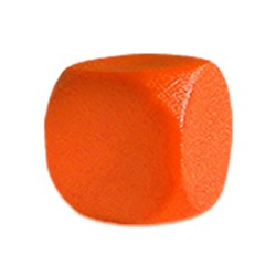 DADO / CUBO LISO PLÁSTICO FECHADO LARANJA - 20x20x20 mm