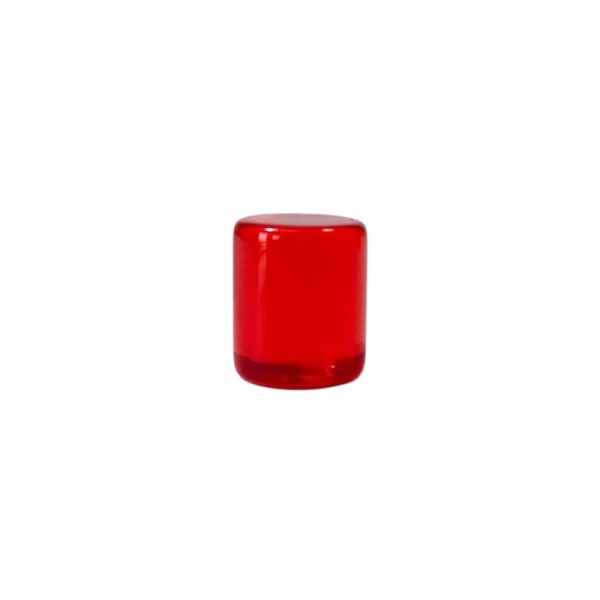 PINO CILÍNDRICO DE RESINA VERMELHO TRANSLÚCIDO - 12x9 mm