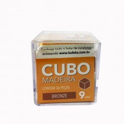 CAIXA ACRÍLICA - CUBO MADEIRA - BRONZE - 36 PEÇAS
