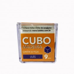 CAIXA ACRÍLICA - CUBO MADEIRA - LILÁS - 36 PEÇAS