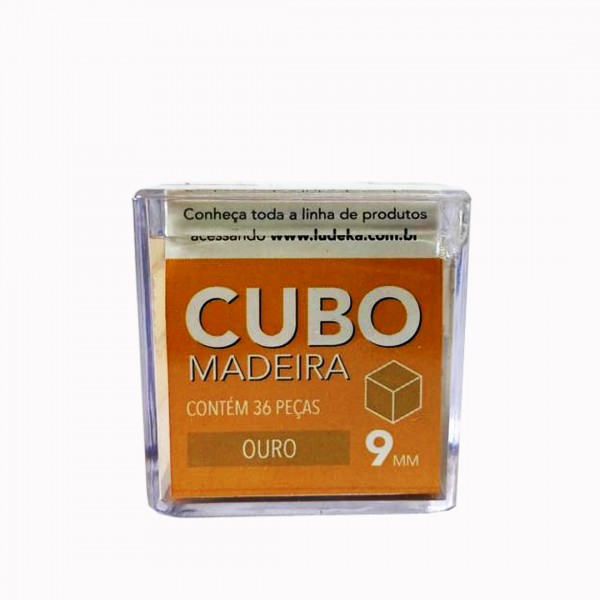 CAIXA ACRÍLICA - CUBO MADEIRA - OURO- 36 PEÇAS