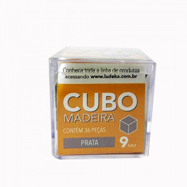 CAIXA ACRÍLICA - CUBO MADEIRA - PRATA- 36 PEÇAS