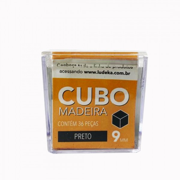 CAIXA ACRÍLICA - CUBO MADEIRA - PRETO- 36 PEÇAS