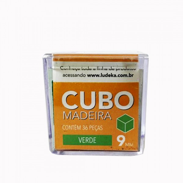 CAIXA ACRÍLICA - CUBO MADEIRA - VERDE- 36 PEÇAS