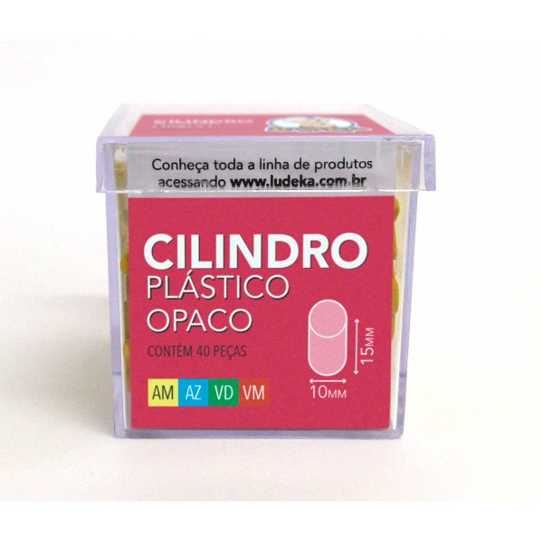 CAIXA ACRÍLICA - CILINDRO PLÁSTICO OPACO - CORES SORTIDAS - AM-AZ-VD-VM - 40 PEÇAS