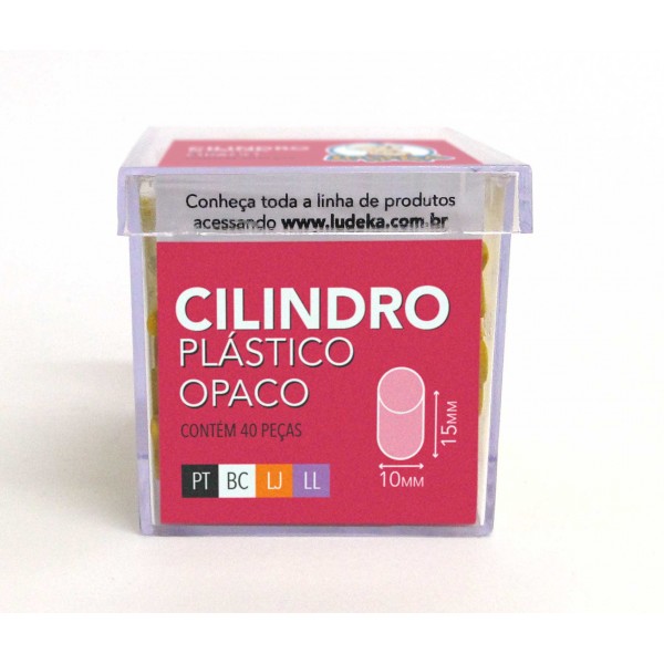 CAIXA ACRÍLICA - CILINDRO PLÁSTICO OPACO - CORES SORTIDAS - PT-BC-LJ-LL - 40 PEÇAS