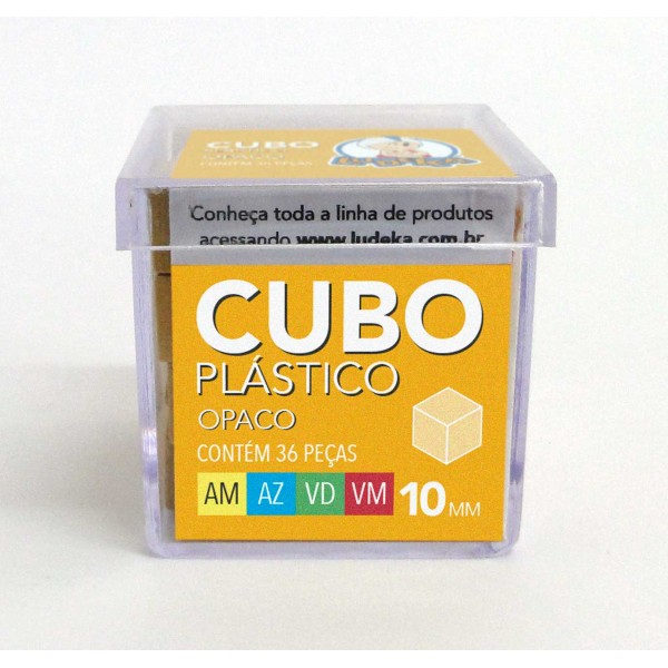 CAIXA ACRÍLICA - CUBO PLÁSTICO OPACO - CORES SORTIDAS - AM-AZ-VD-VM - 36 PEÇAS