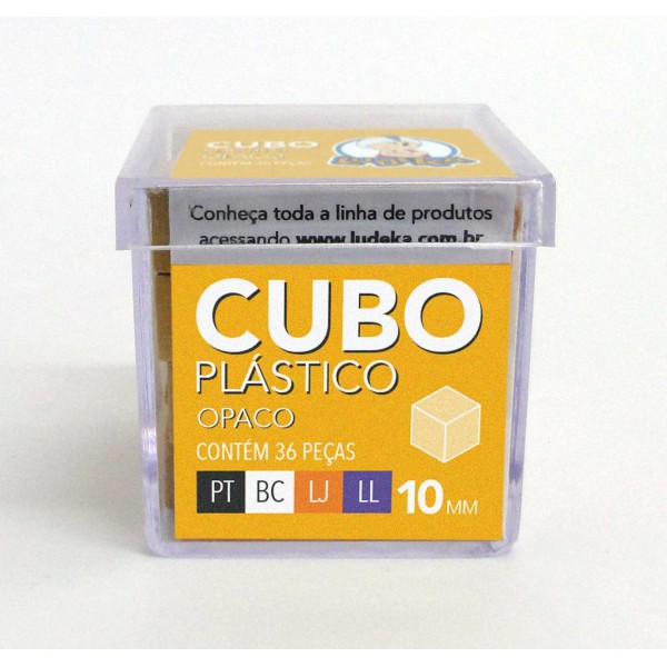 CAIXA ACRÍLICA - CUBO PLÁSTICO OPACO - CORES SORTIDAS - PT-BC-LJ-LL - 36 PEÇAS