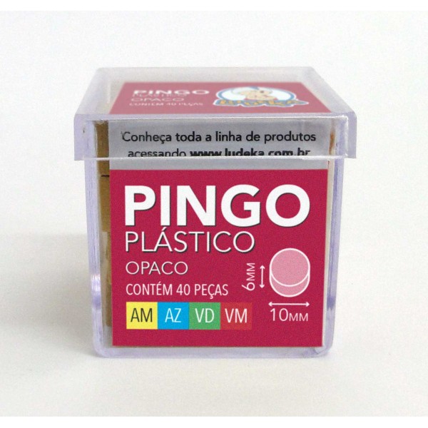 CAIXA ACRÍLICA - PINGO PLÁSTICO OPACO - CORES SORTIDAS - AM-AZ-VD-VM - 40 PEÇAS