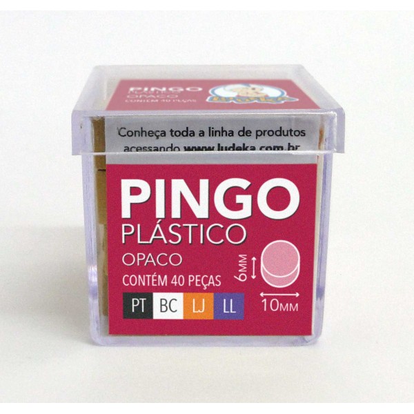 CAIXA ACRÍLICA - PINGO PLÁSTICO OPACO - CORES SORTIDAS - PT-BC-LJ-LL - 40 PEÇAS