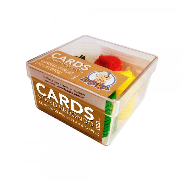 CAIXA ACRÍLICA - CARD STAND REDONDO - CORES SORTIDAS - 60 PEÇAS   