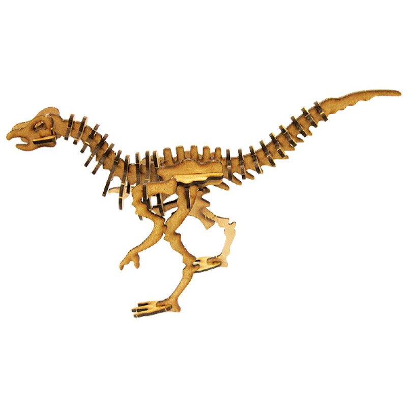 Lote com 12 un do Quebra Cabeça 3D Dinossauro Velociraptor - 41