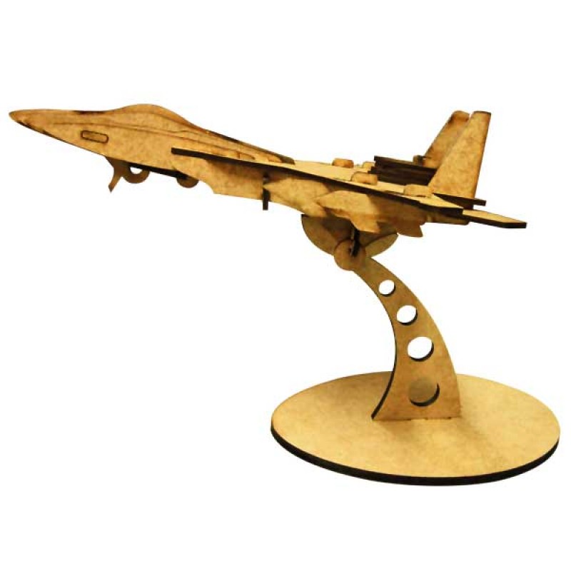 QUEBRA-CABEÇA-3D-AVIÃO-CAÇA-MDF-CRU